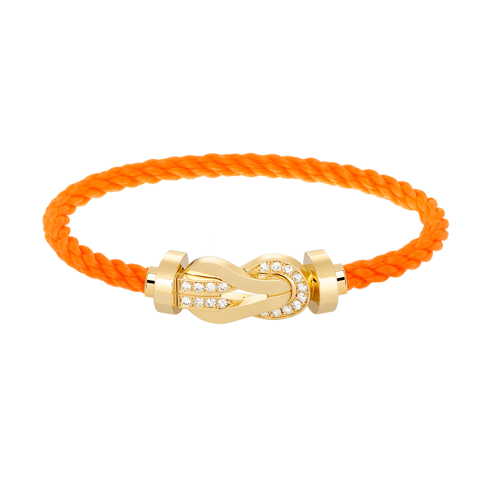 [BLUE TEARS]CHANCE LARGE 8 FIGURE BUCKLE HALF DIAMOND BRACELET GOLD