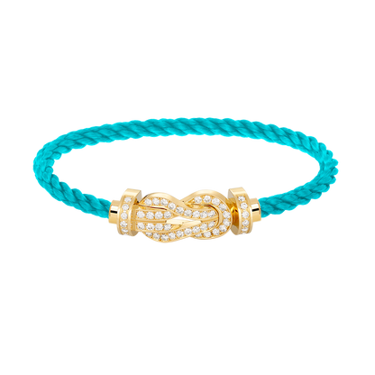 [BLUE TEARS]CHANCE LARGE 8 FIGURE BUCKLE FULLDIAMOND BRACELET GOLD