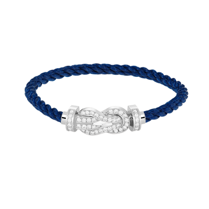 [BLUE TEARS]CHANCE LARGE 8 FIGURE BUCKLE FULL DIAMOND BRACELET SILVER