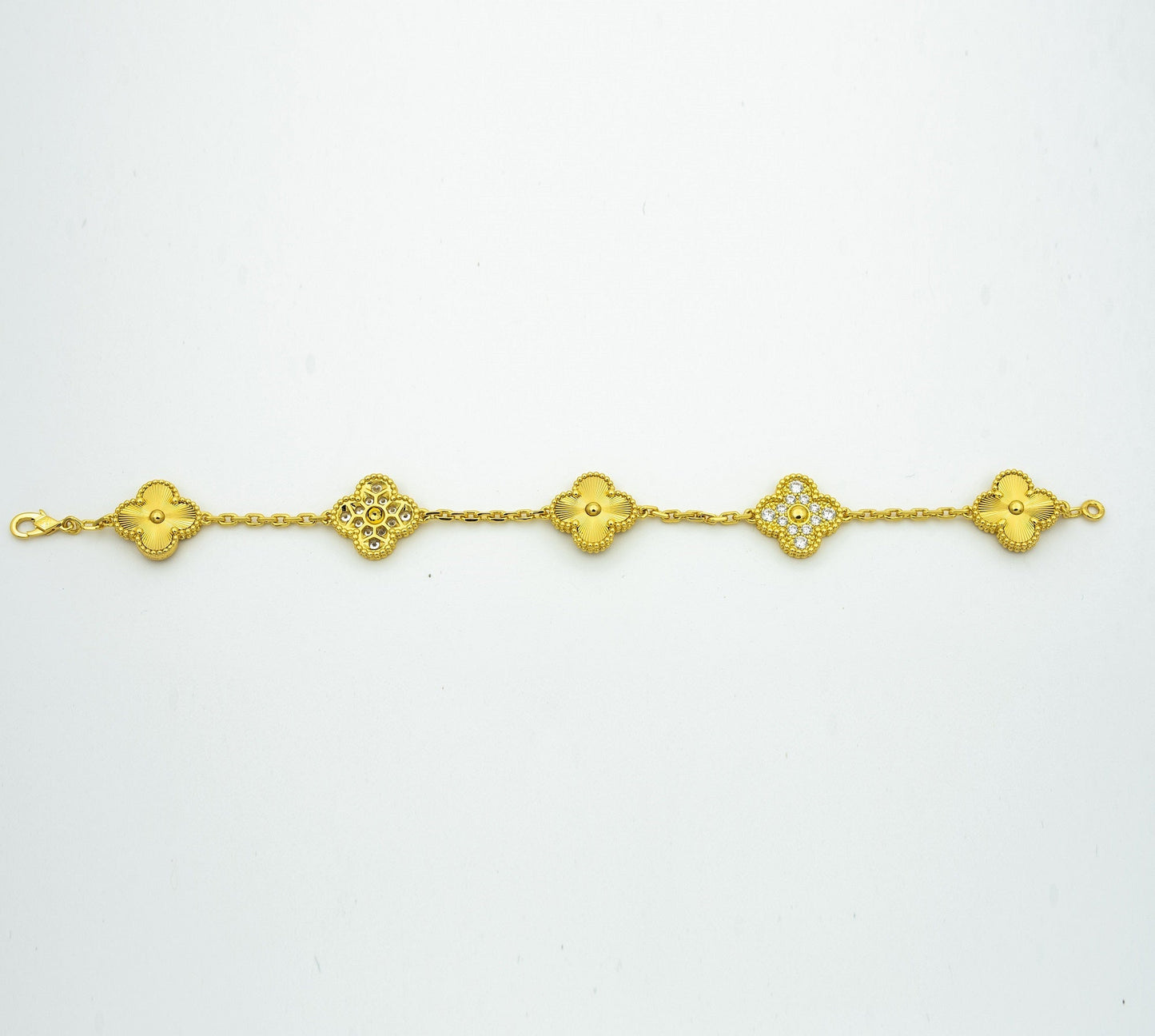 [BLAUE TRÄNEN]KLEE-ARMBAND 5 MOTIVE GOLD DIAMANT 