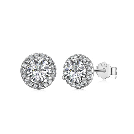 [Nova Jewelry]Classic Princess Round Shape Earrings
