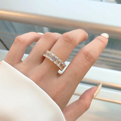 [Nova Jewelry]0.75 Carat Elegant Emerald Cut Tennis Ring