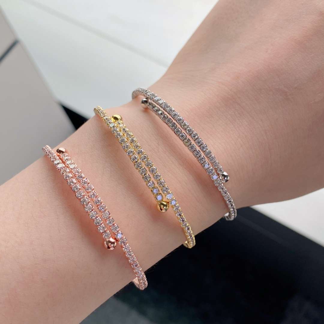 [Nova Jewelry]Row of Diamonds Round Fashion Bracelet