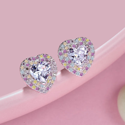 [Nova Jewelry]Dazzling Heart Shape Lover Earrings