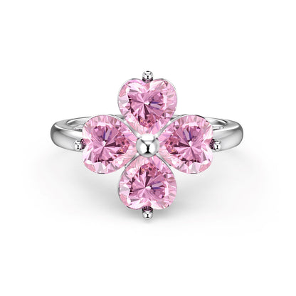 [Nova Jewelry]Heart-shaped Four-Leaf Clover Ball Ring
