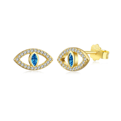 [Nova Jewelry]Blue Devil Eyes Hollow Stud Earrings