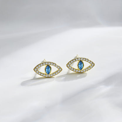 [Nova Jewelry]Blue Devil Eyes Hollow Stud Earrings