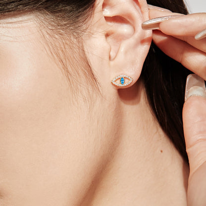 [Nova Jewelry]Blue Devil Eyes Hollow Stud Earrings