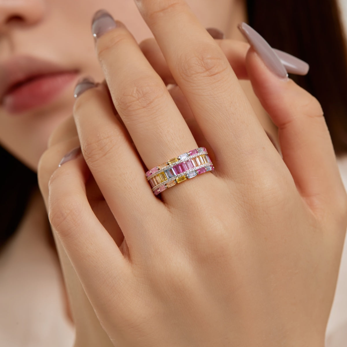 [Nova Jewelry]Dazzling Colorful Radiant Cut Party Ring