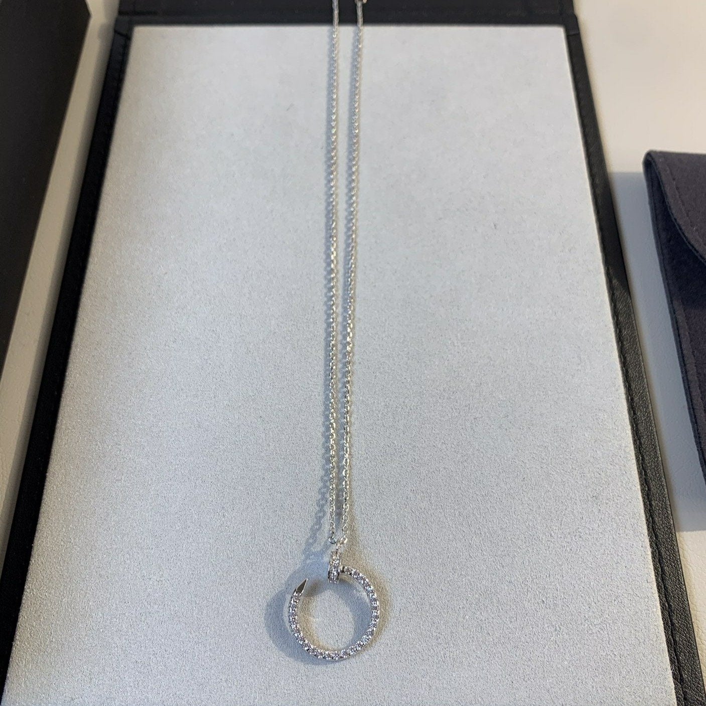 [BLUE TEARS]JUSTE NECKLACE SILVER DIAMONDS