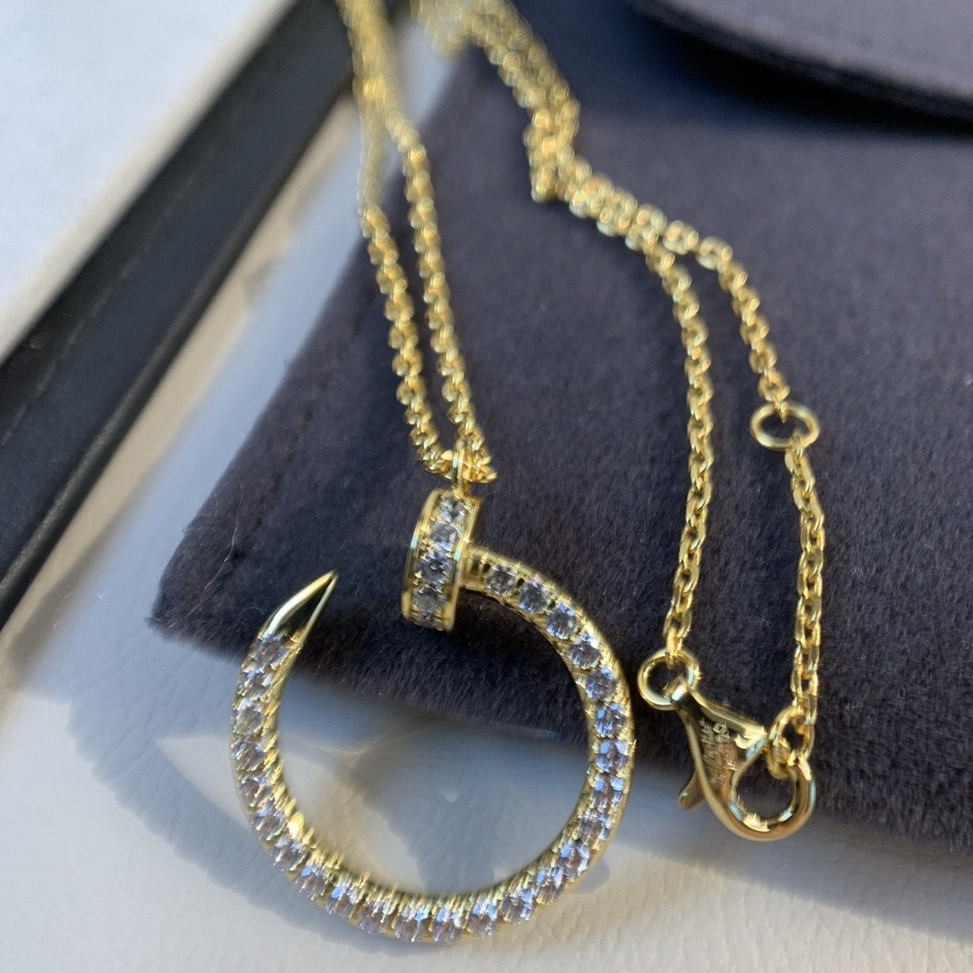 [BLUE TEARS]JUSTE NECKLACE GOLD DIAMONDS