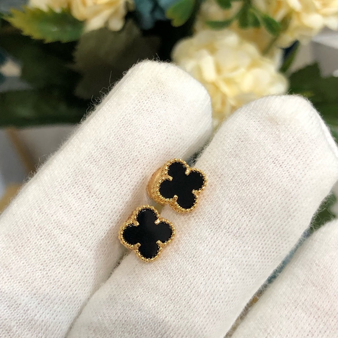 [BLAUE TRÄNEN]CLOVER MINI GOLD OHRRINGE