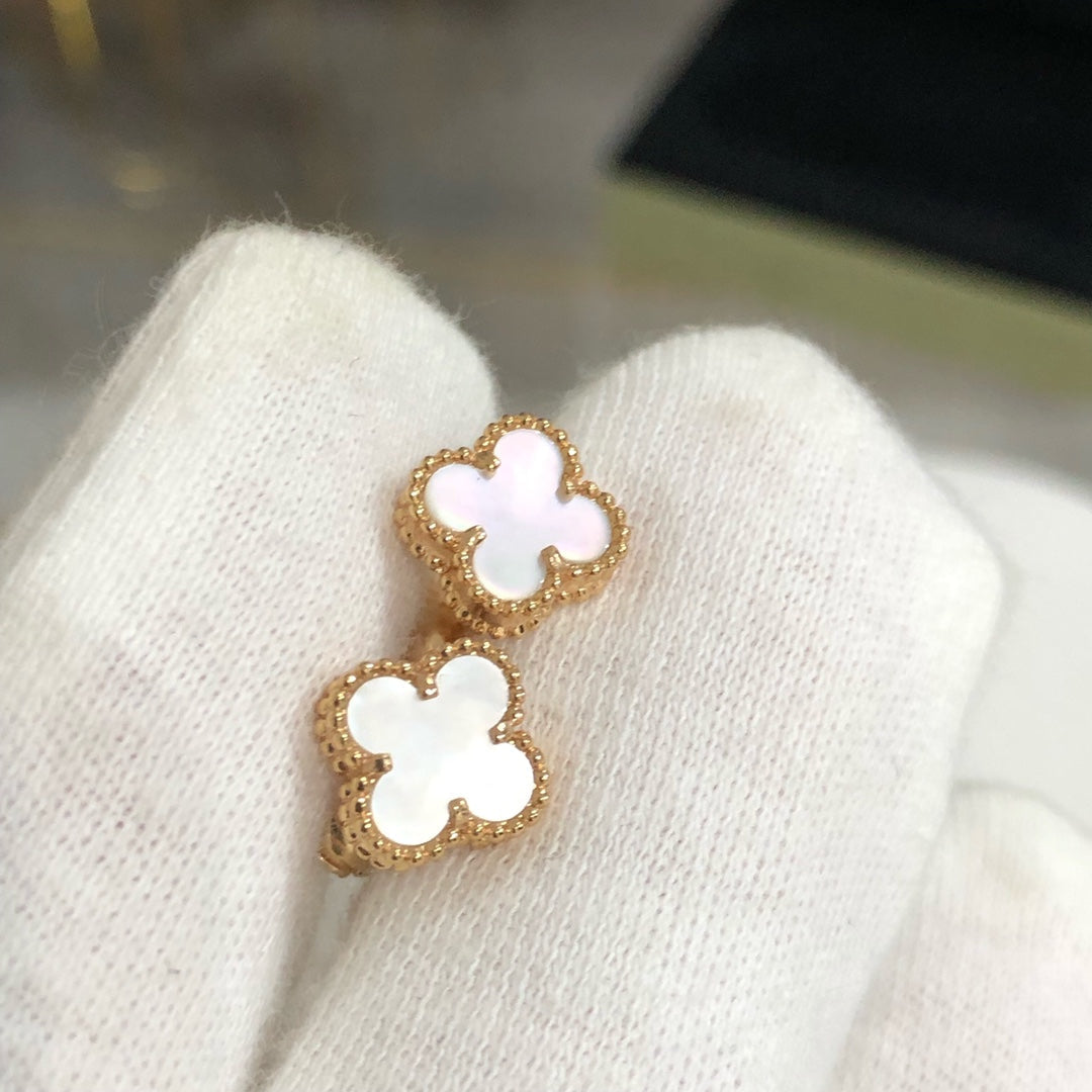 [BLAUE TRÄNEN]CLOVER MINI GOLD OHRRINGE