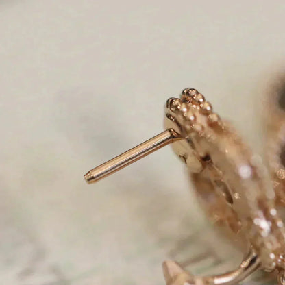 [BLUE TEARS]CLOVER MEDIUM 1 MOTIFS FUll DIAMOND EARRINGS