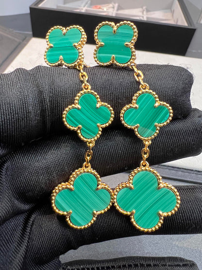 [BLUE TEARS]CLOVER MALACHITE 3 MOTIFS GOLD