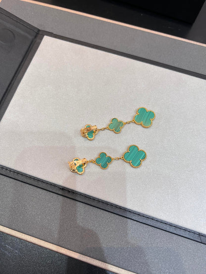 [BLUE TEARS]CLOVER MALACHITE 3 MOTIFS GOLD