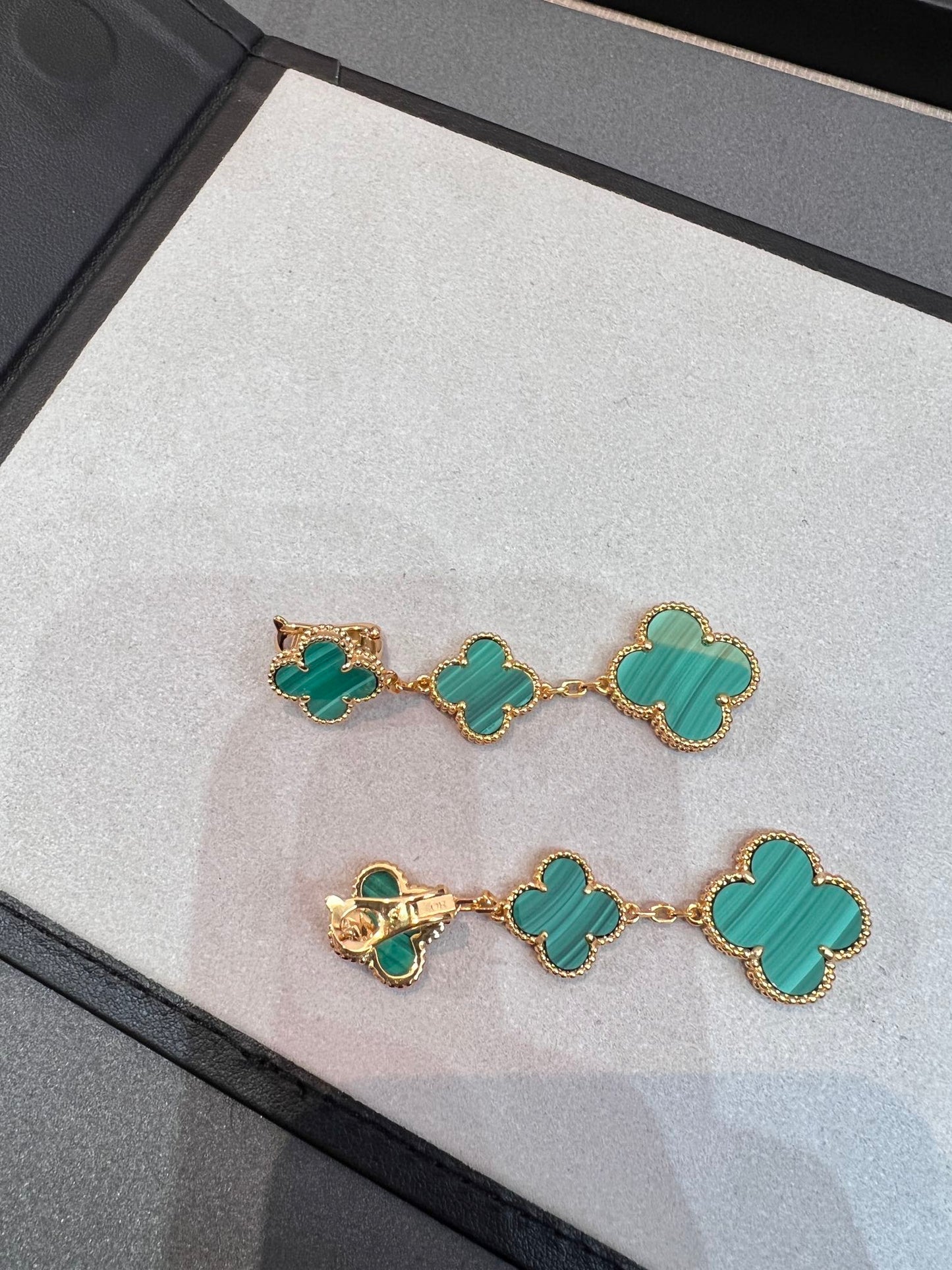 [BLUE TEARS]CLOVER MALACHITE 3 MOTIFS GOLD
