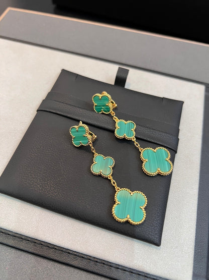 [BLUE TEARS]CLOVER MALACHITE 3 MOTIFS GOLD