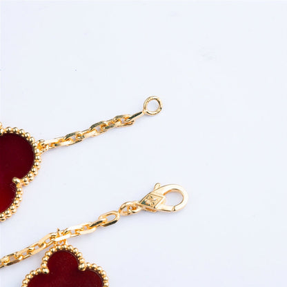 [BLUE TEARS]CLOVER BRACELET 5 MOTIFS CARNELIAN TIGER EYE