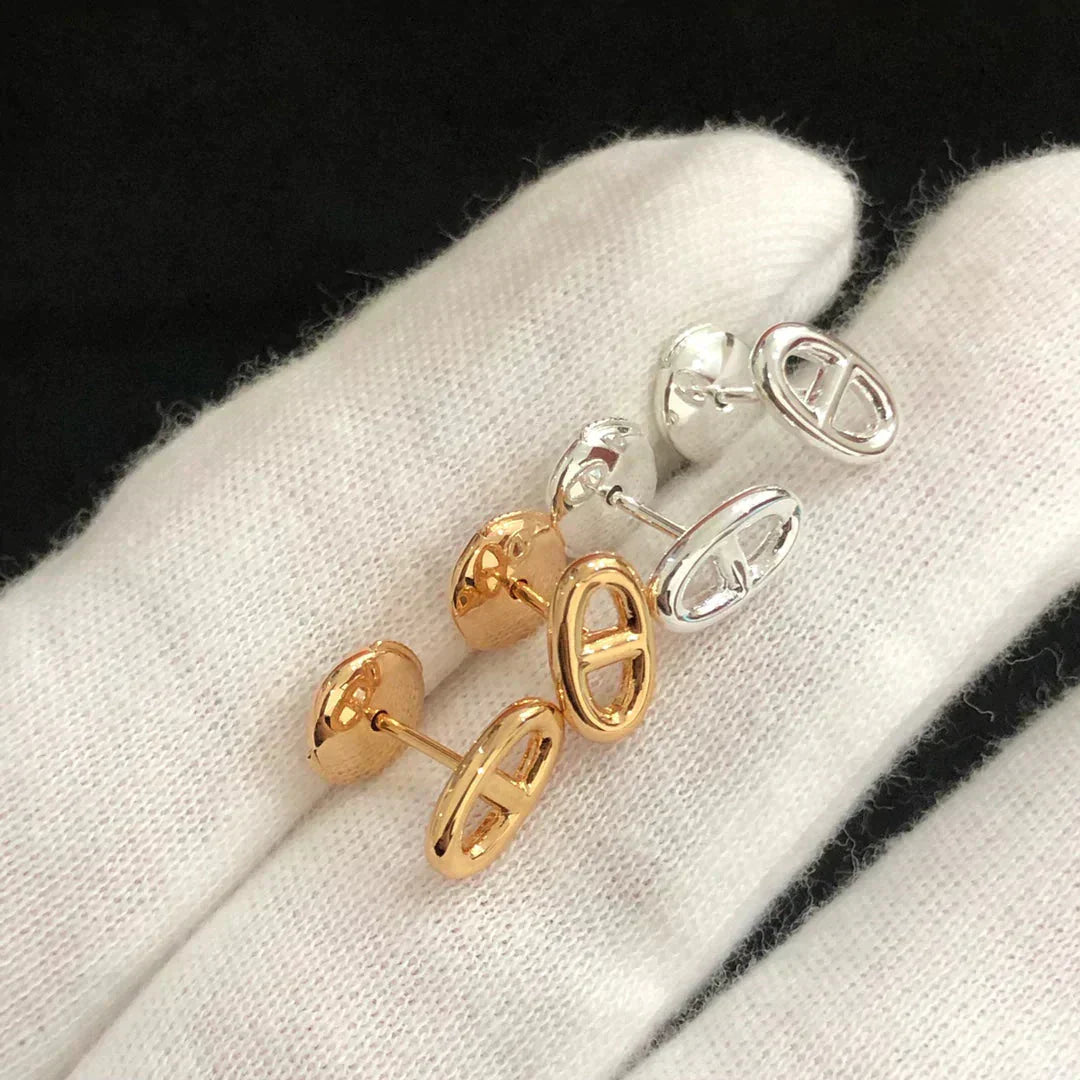 [BLUE TEARS]CHAINE SMALL EARRINGS GOLD AND SILVER