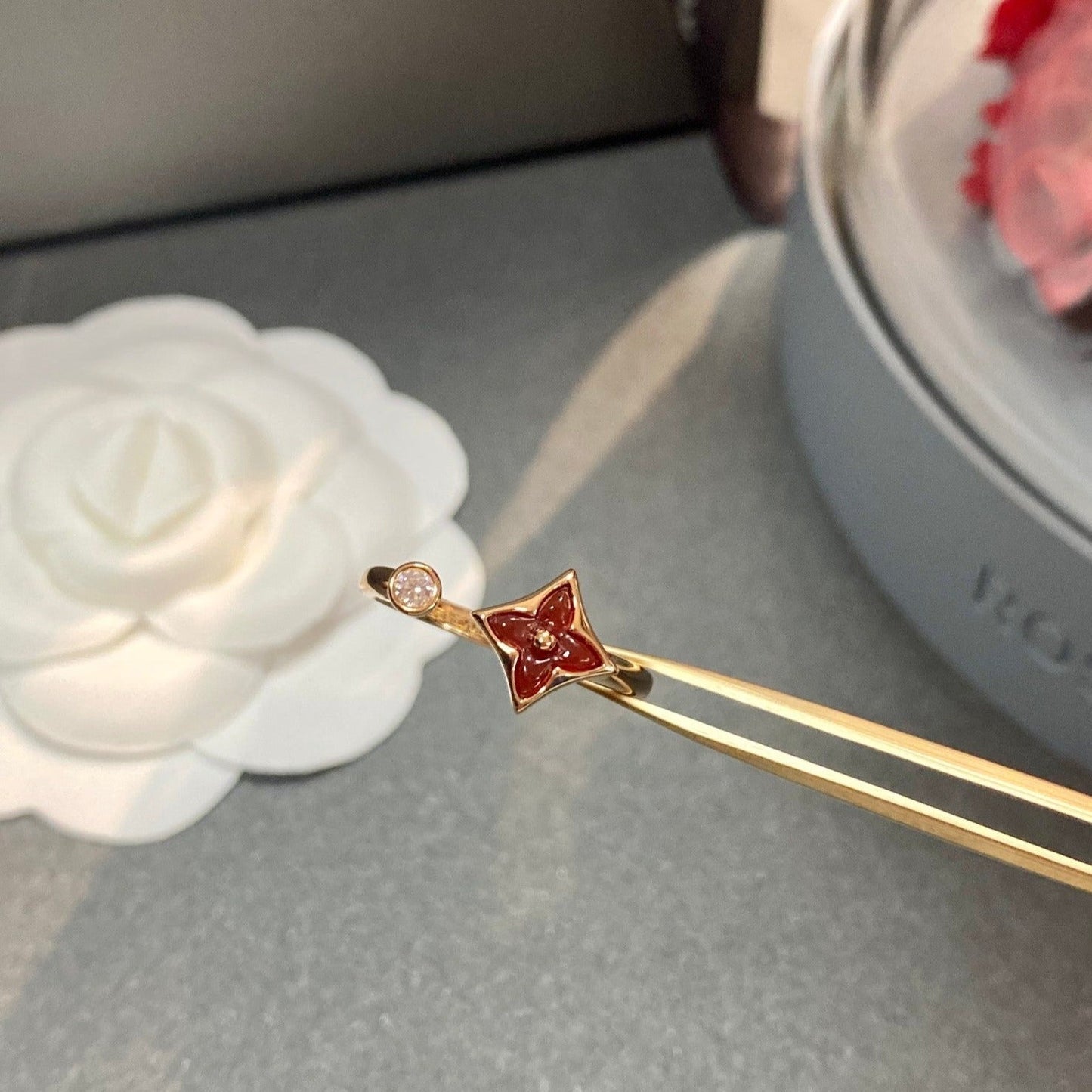 [BLUE TEARS]STAR 1 DIAMOND OPEN RING