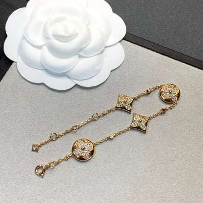 [BLUE TEARS]STAR AND SUN 4 MOTIFS GOLD DIAMONDS BRACELET