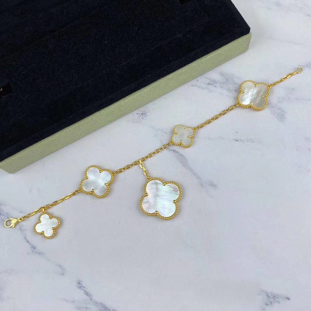 [BLUE TEARS]MAGIC CLOVER MOP GOLD BRACELET 5 MOTIFS