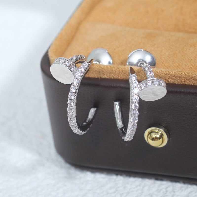 [BLUE TEARS]JUSTE EARRINGS 12.75MM SILVER DIAMOND