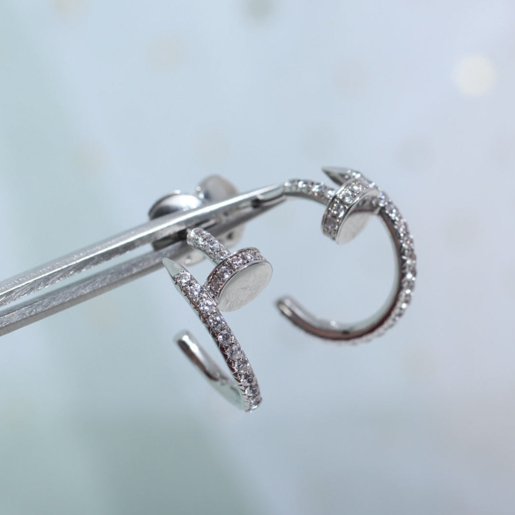 [BLUE TEARS]JUSTE EARRINGS 12.75MM SILVER DIAMOND