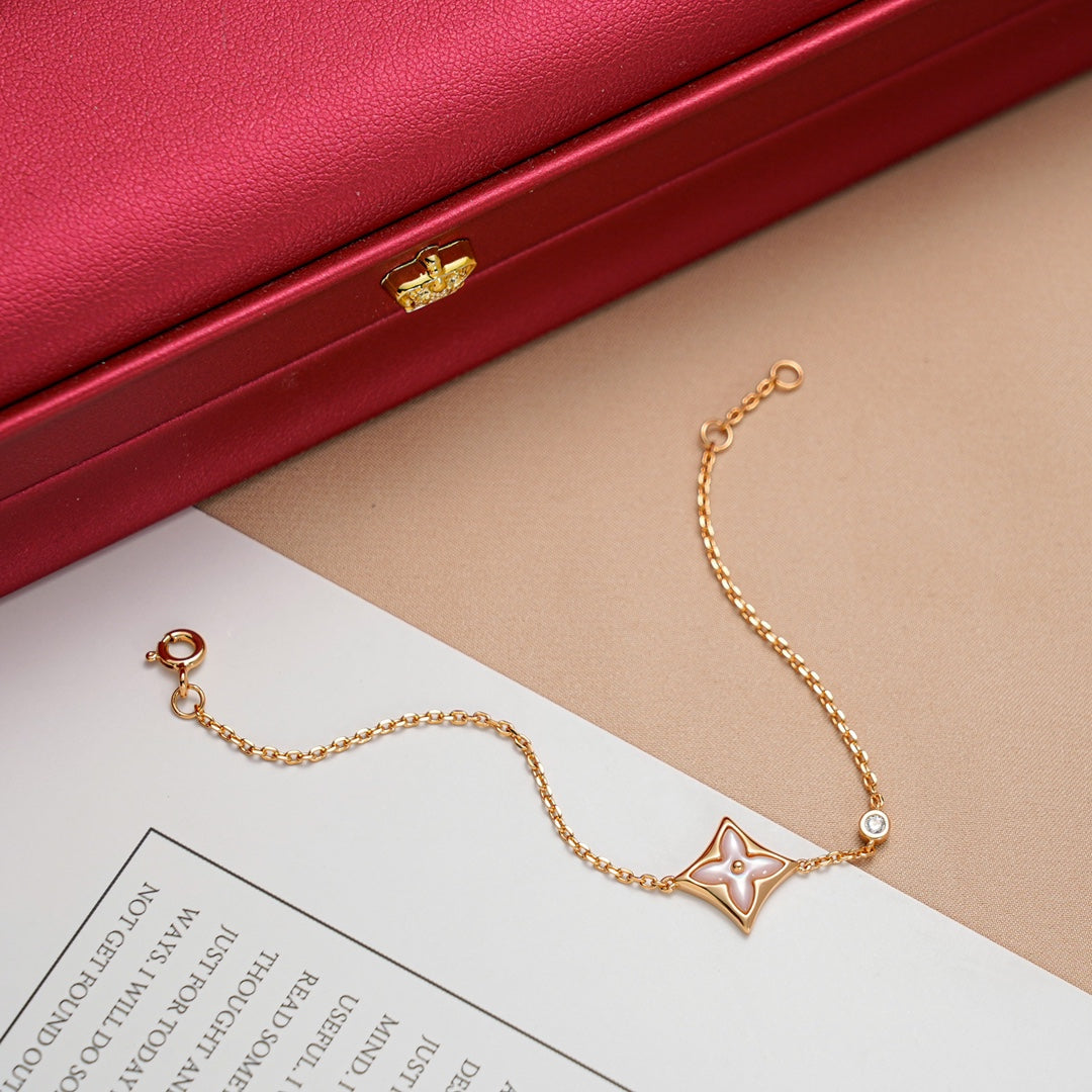 [BLUE TEARS]STAR 1 DIAMOND PINK GOLD BRACELET