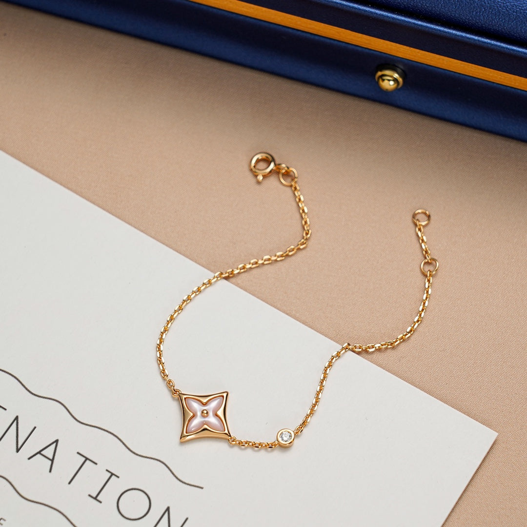 [BLUE TEARS]STAR 1 DIAMOND PINK GOLD BRACELET
