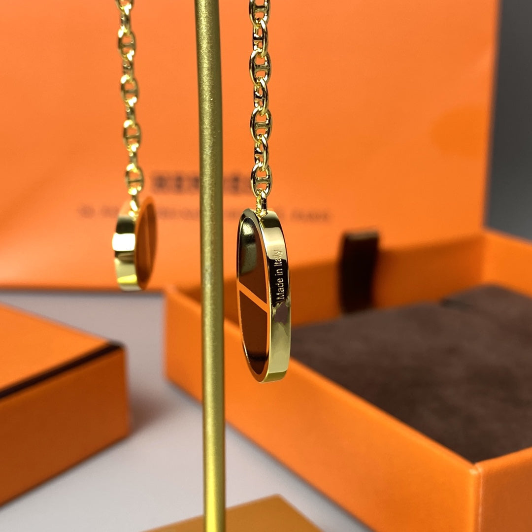 [BLUE TEARS]CHAINE VERSO BLACK CERAMIC EARRINGS