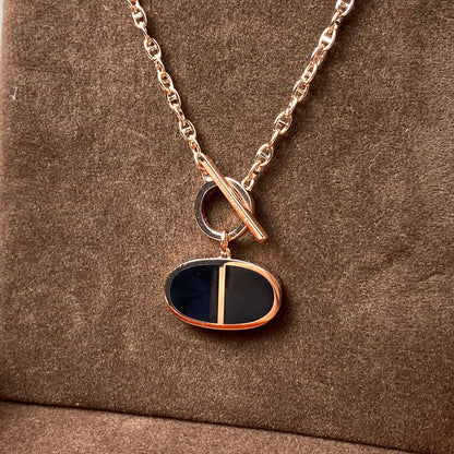 [BLUE TEARS]CHAINE VERSO BLACK CERAMIC NECKLACE