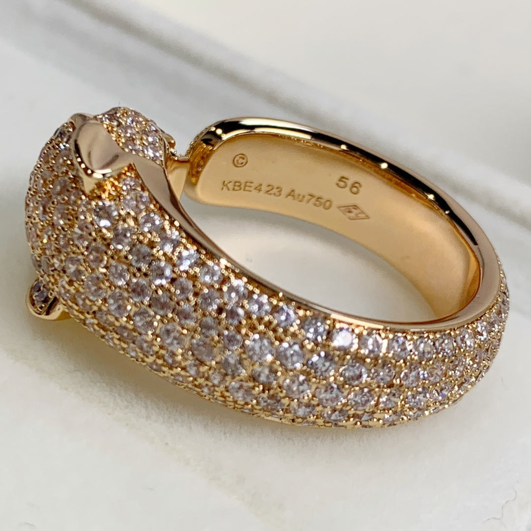 [BLUE TEARS]PANTHERE PINK GOLD DIAMOND RING