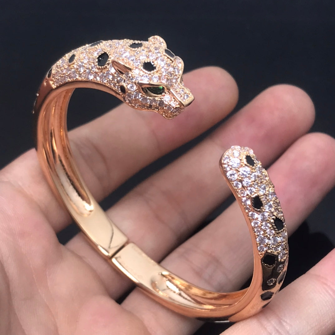 [BLAUE TRÄNEN]PANTHERE GROSSES ARMBAND MIT DIAMANTEN