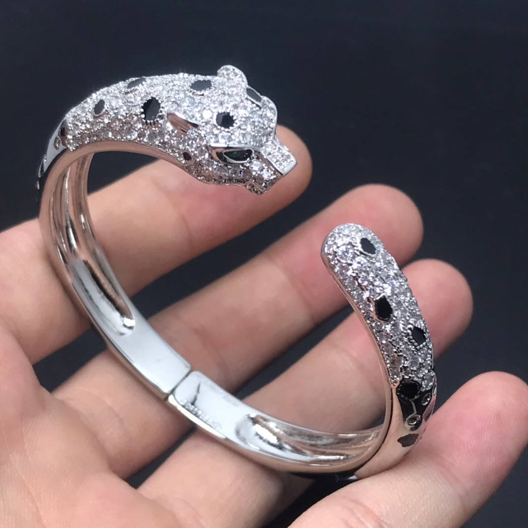[BLAUE TRÄNEN]PANTHERE GROSSES ARMBAND MIT DIAMANTEN