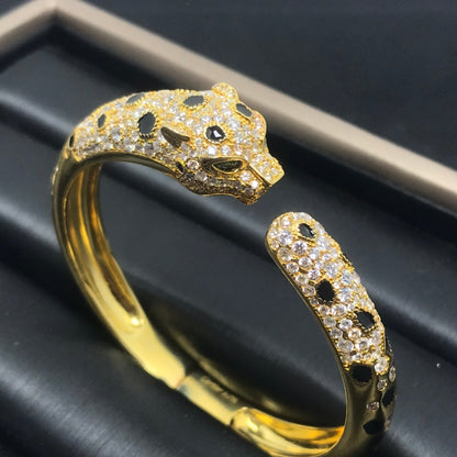 [BLAUE TRÄNEN]PANTHERE GROSSES ARMBAND MIT DIAMANTEN
