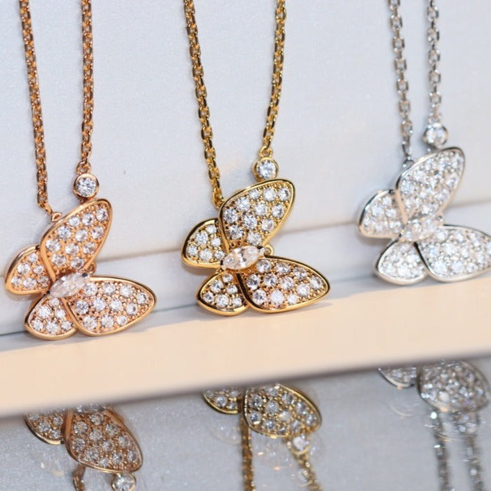 [BLUE TEARS]BUTTERFLY DIAMOND NECKLACE
