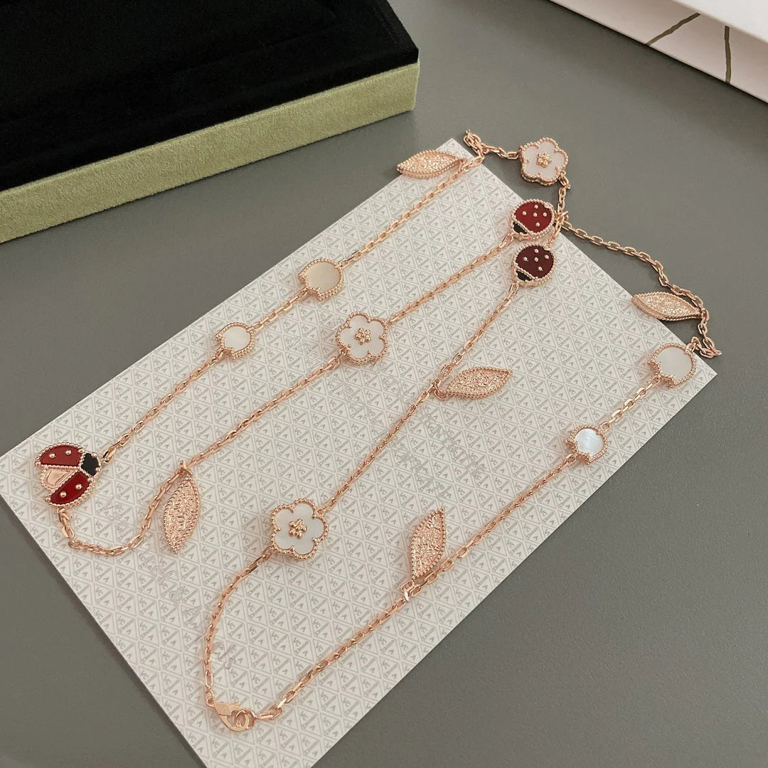 [BLUE TEARS]LUCKY SPRING 15 MOTIFS ROSE GOLD NECKLACE