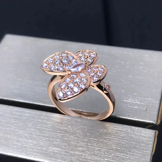 [BLUE TEARS]BUTTERFLY PINK GOLD DIAMOND RING