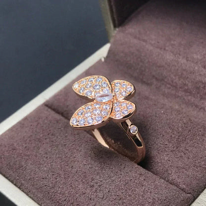 [BLUE TEARS]BUTTERFLY PINK GOLD DIAMOND RING