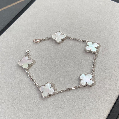 [BLUE TEARS]CLOVER WHITE PEARL MOP 5 MOTIF BRACELET COLLECTION
