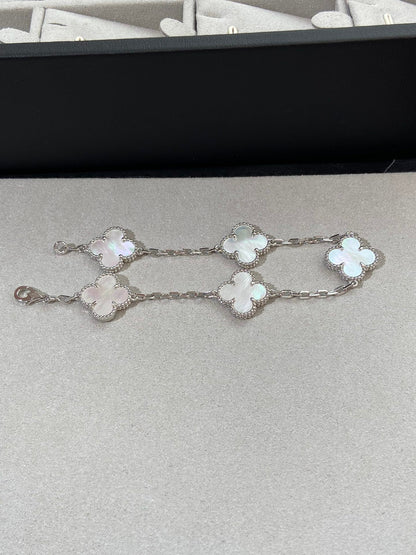 [BLUE TEARS]CLOVER SILVER MOP 5 MOTIF BRACELET
