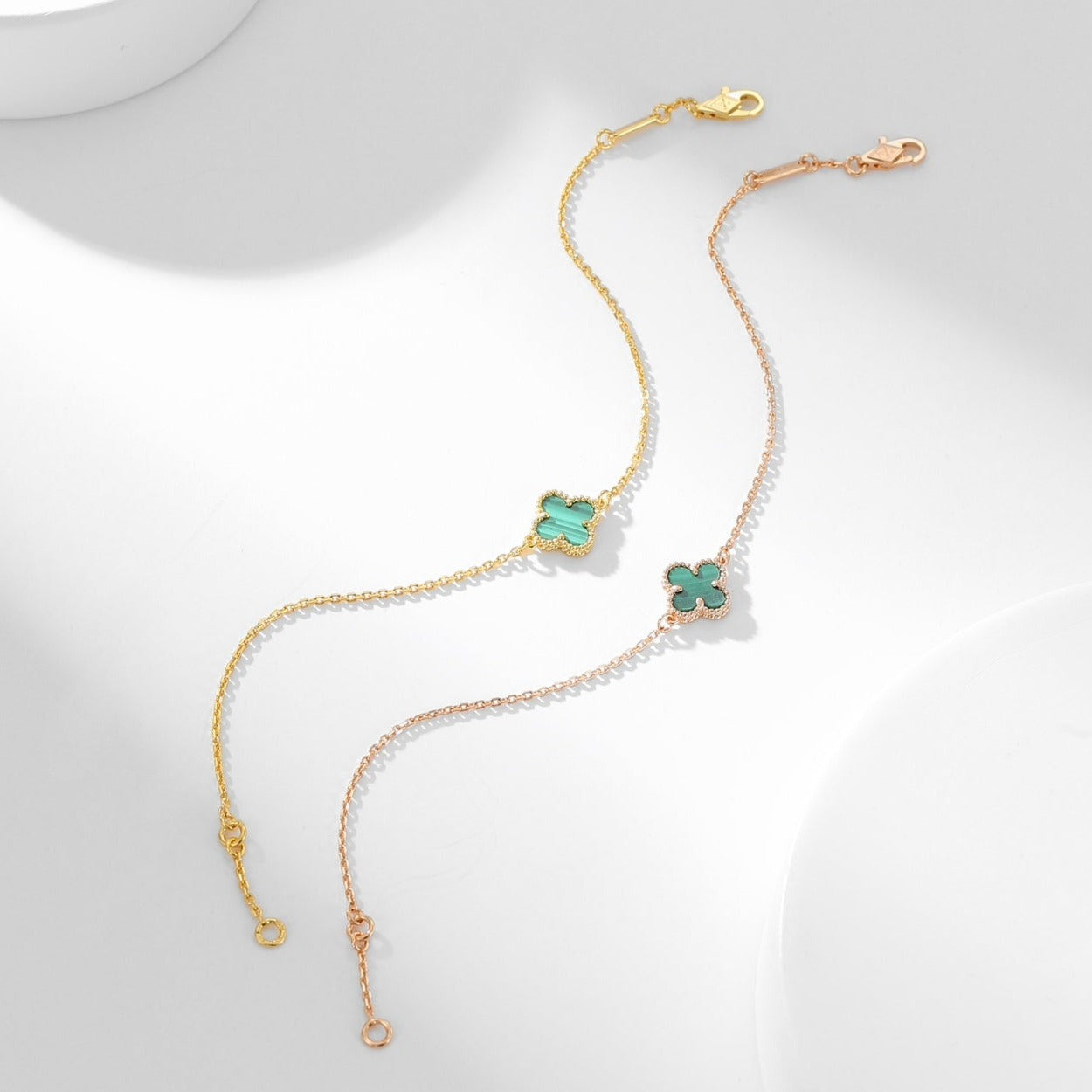 [BLUE TEARS]CLOVER BRACELET MALACHITE 1 MOTIF