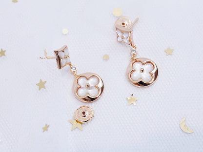 [BLUE TEARS]STAR AND SUN PINK GOLD MOP DROP EARRINGS