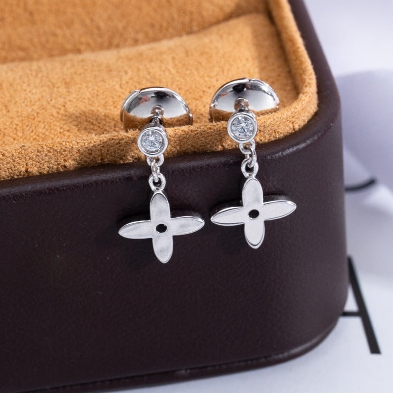 [BLUE TEARS]VIDYLLE SILVER DIAMOND MINI DROP EARRINGS