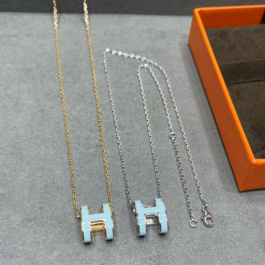 [BLUE TEARS]POP H SKY BLUE NECKLACE