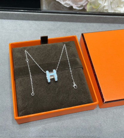 [BLUE TEARS]POP H SKY BLUE NECKLACE