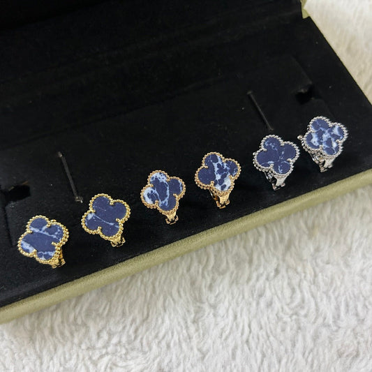 [BLUE TEARS]CLOVER PIETERSITE MEDIUM STUD EARRINGS
