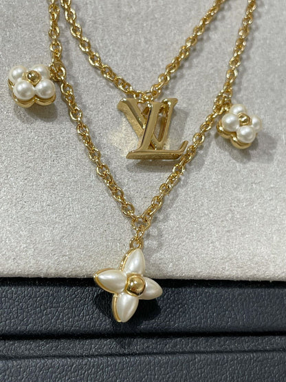 [BLUE TEARS]FLOWERGRAM GOLD MOP DOUBLE ROW NECKLACE